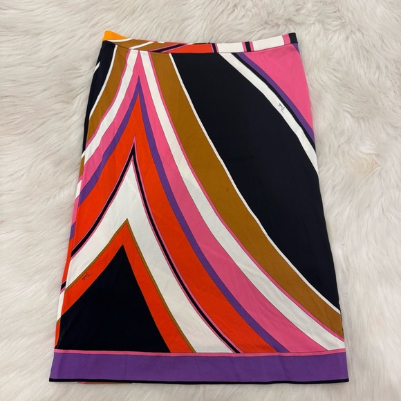 Emilio Pucci Multicolor Geometric Pencil Skirt - Picture 1 of 6